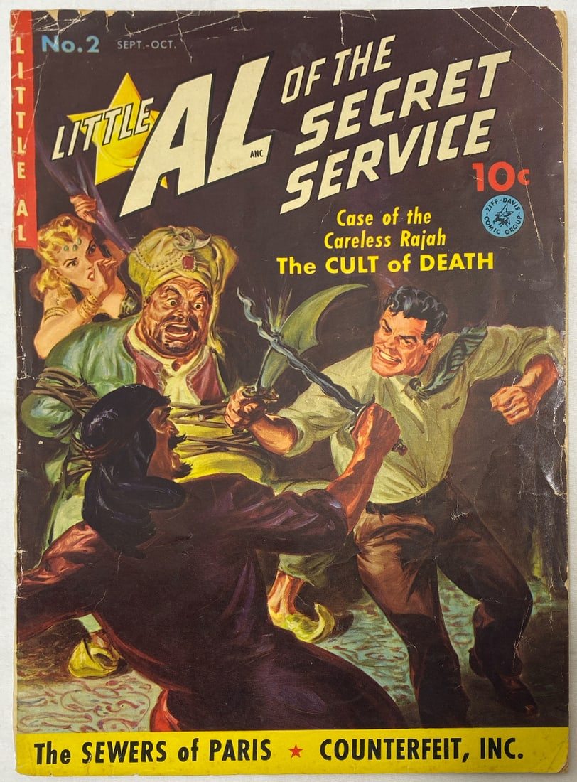 Little Al of the Secret Service 2 Ziff Davis Comic Book: 1951, spine seems to be glued, please preview and see all photos for this lot