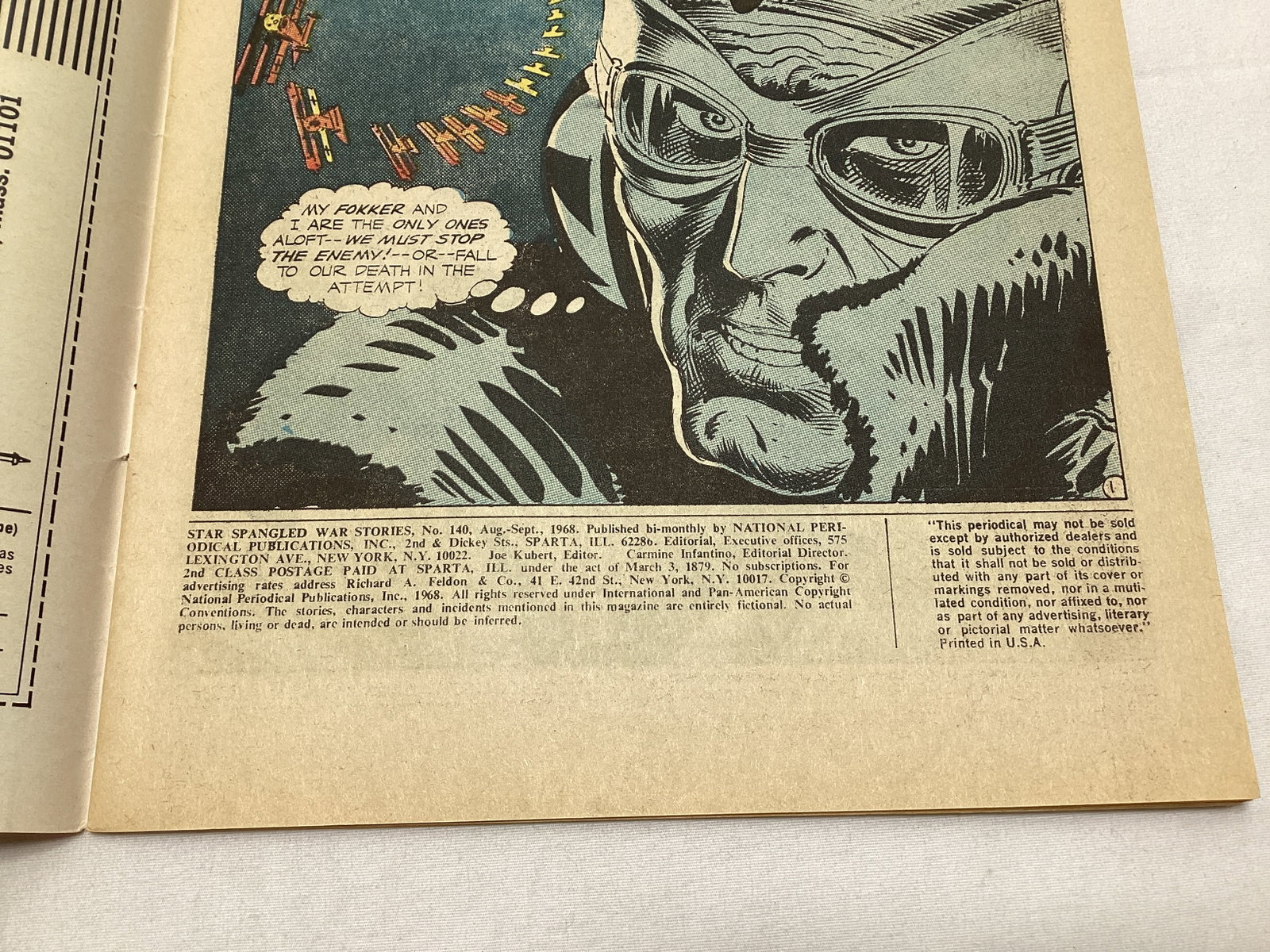 Star Spangled War Stories 140 Enemy Ace DC Comic Book - 7