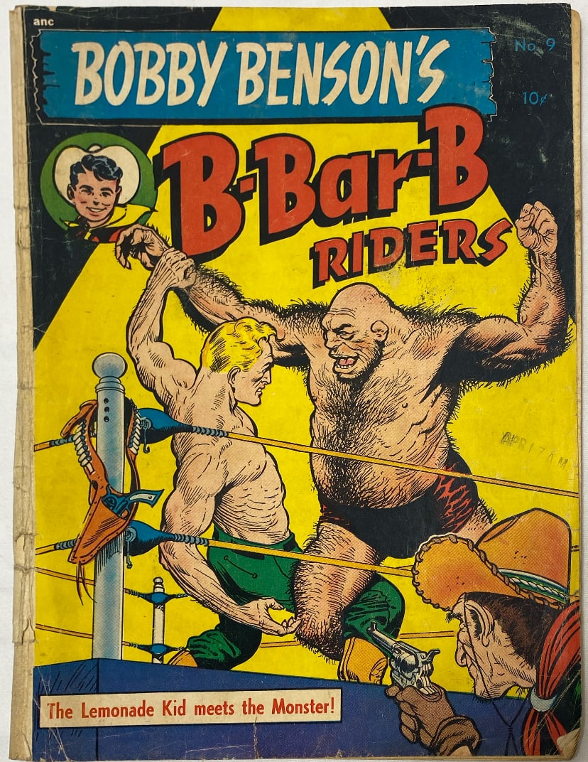 Bobby Benson's B-Bar-B Riders 9 Comic Book: 1951, cover detached, please preview and see all photos for this lot