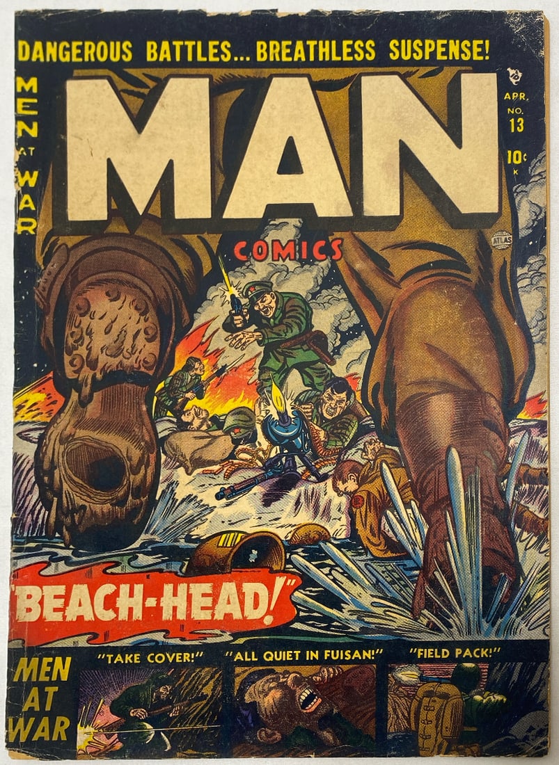 Man Comics 13 Atlas War Comic Book: 1952, please preview and see all photos for this lot