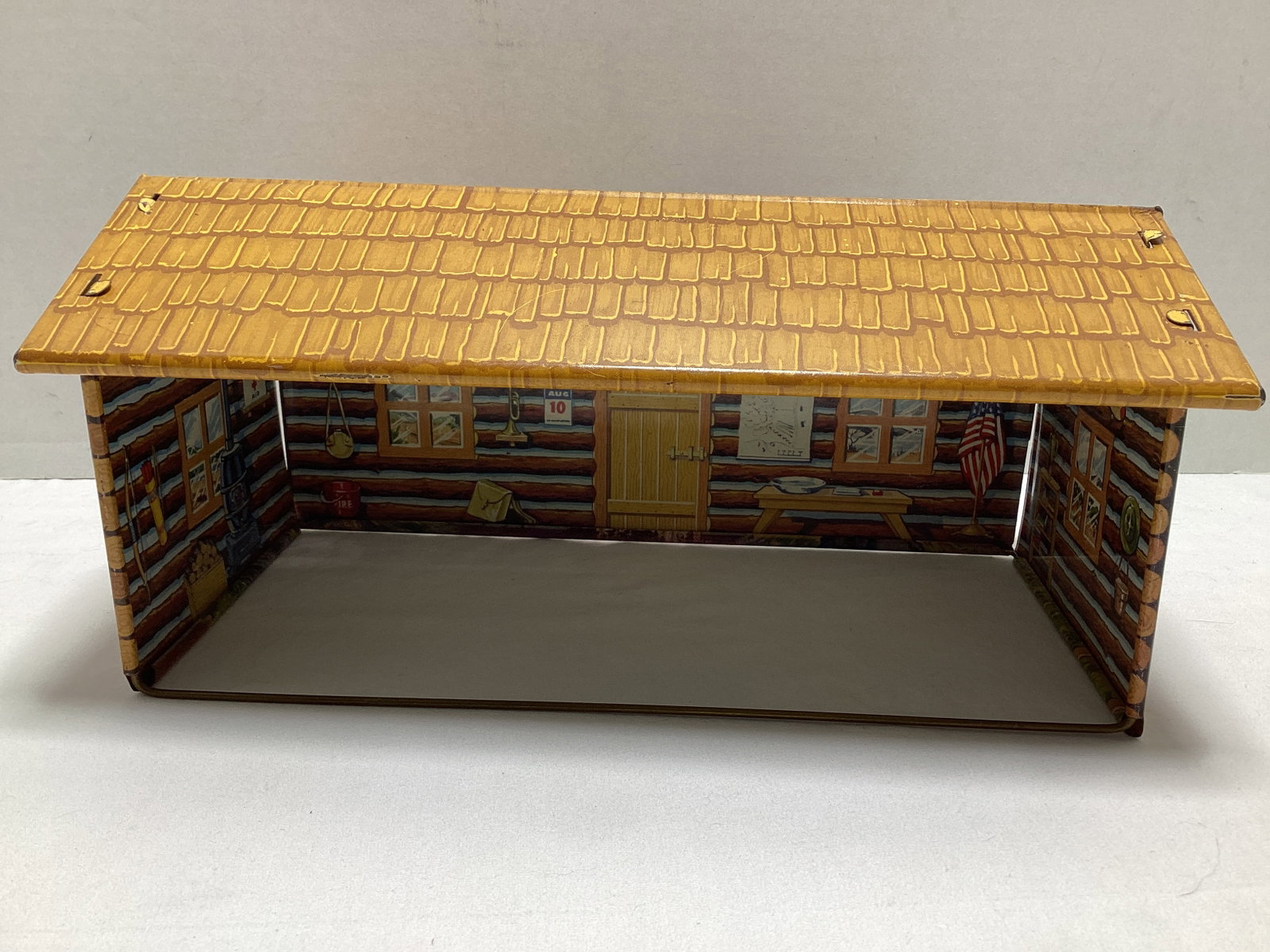 Marx Tin Litho Log Cabin - 3