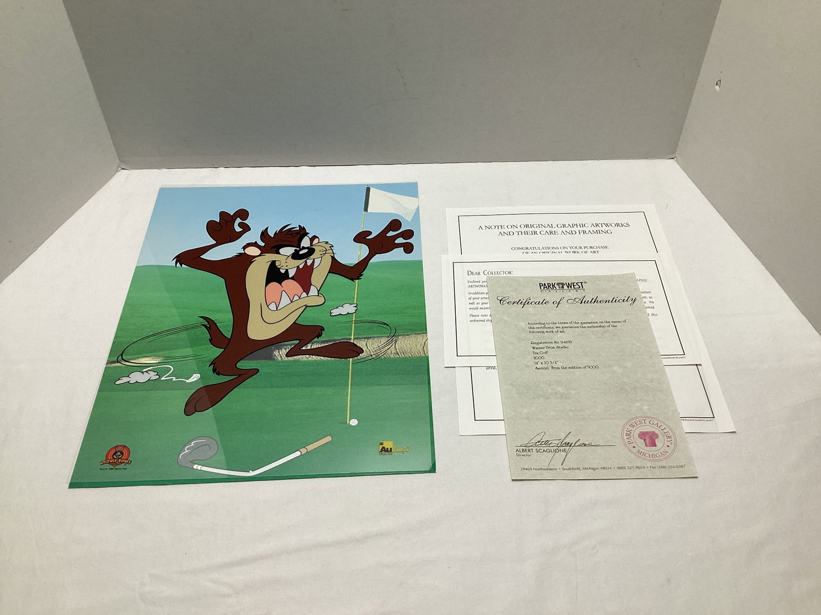 Park West Gallery Looney Tunes Original Tasmanian Devil Artwork: 10 3/4" x 14"