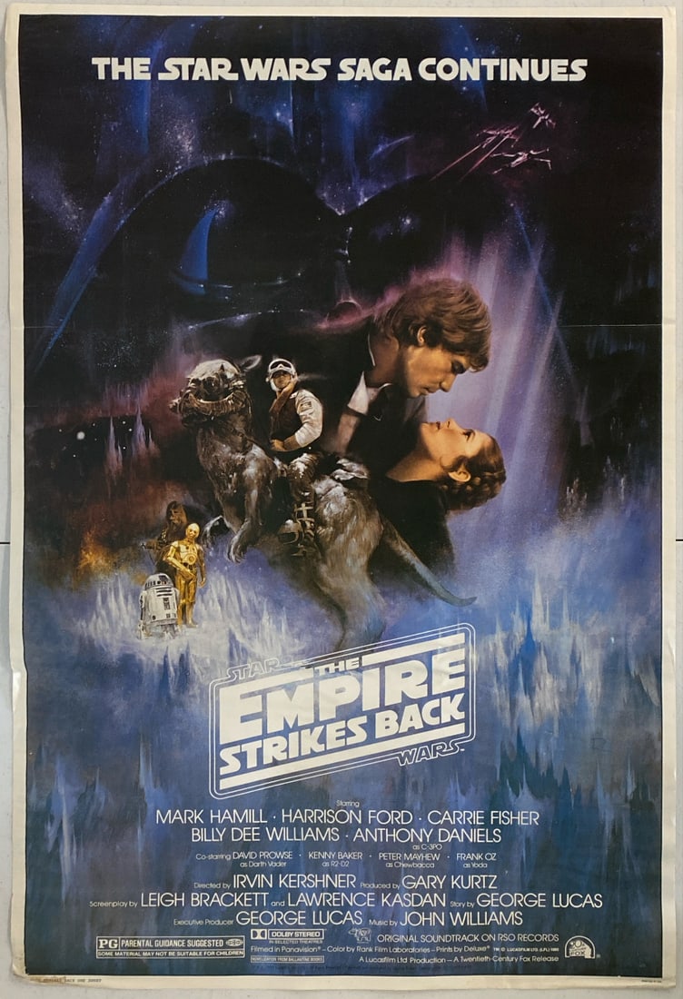 Star Wars the Empire Strikes Back One Sheet Poster: some dents, bends, rips, and imperfections, 26" x 39 1/2"