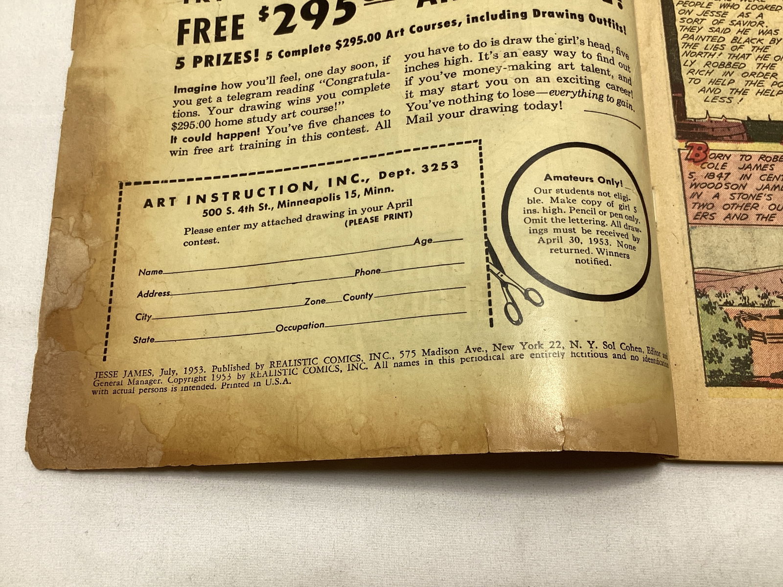 Jesse James 1 Realistic Reprint Comic Book - 7