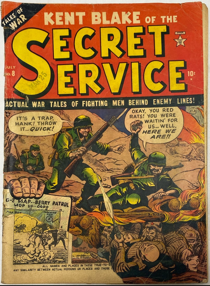 Kent Blake of the Secret Service 8 Atlas Comic Book: please preview and see all photos for this lot