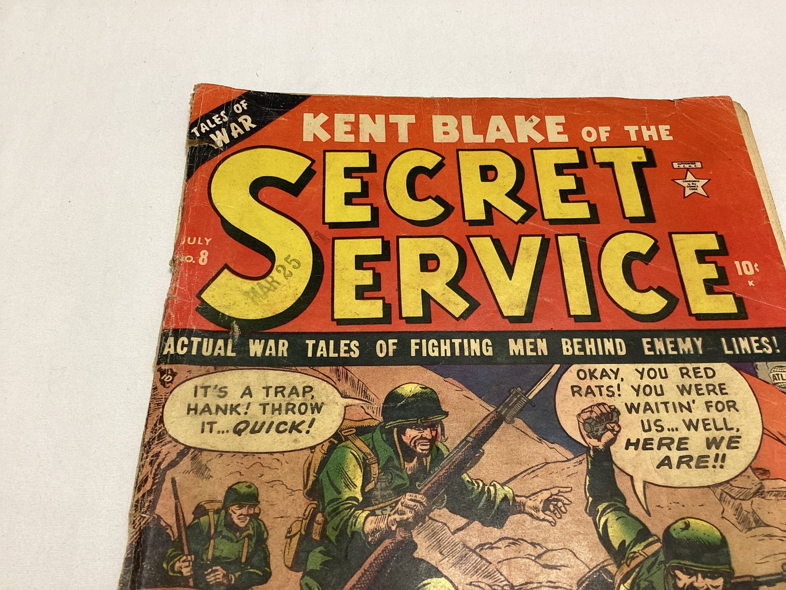 Kent Blake of the Secret Service 8 Atlas Comic Book - 2