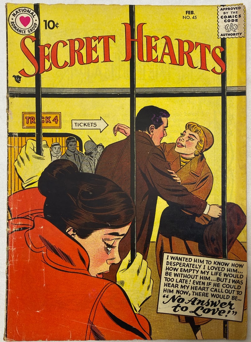 Secret Hearts 45 Comic Book: 1958, please preview and see all photos for this lot