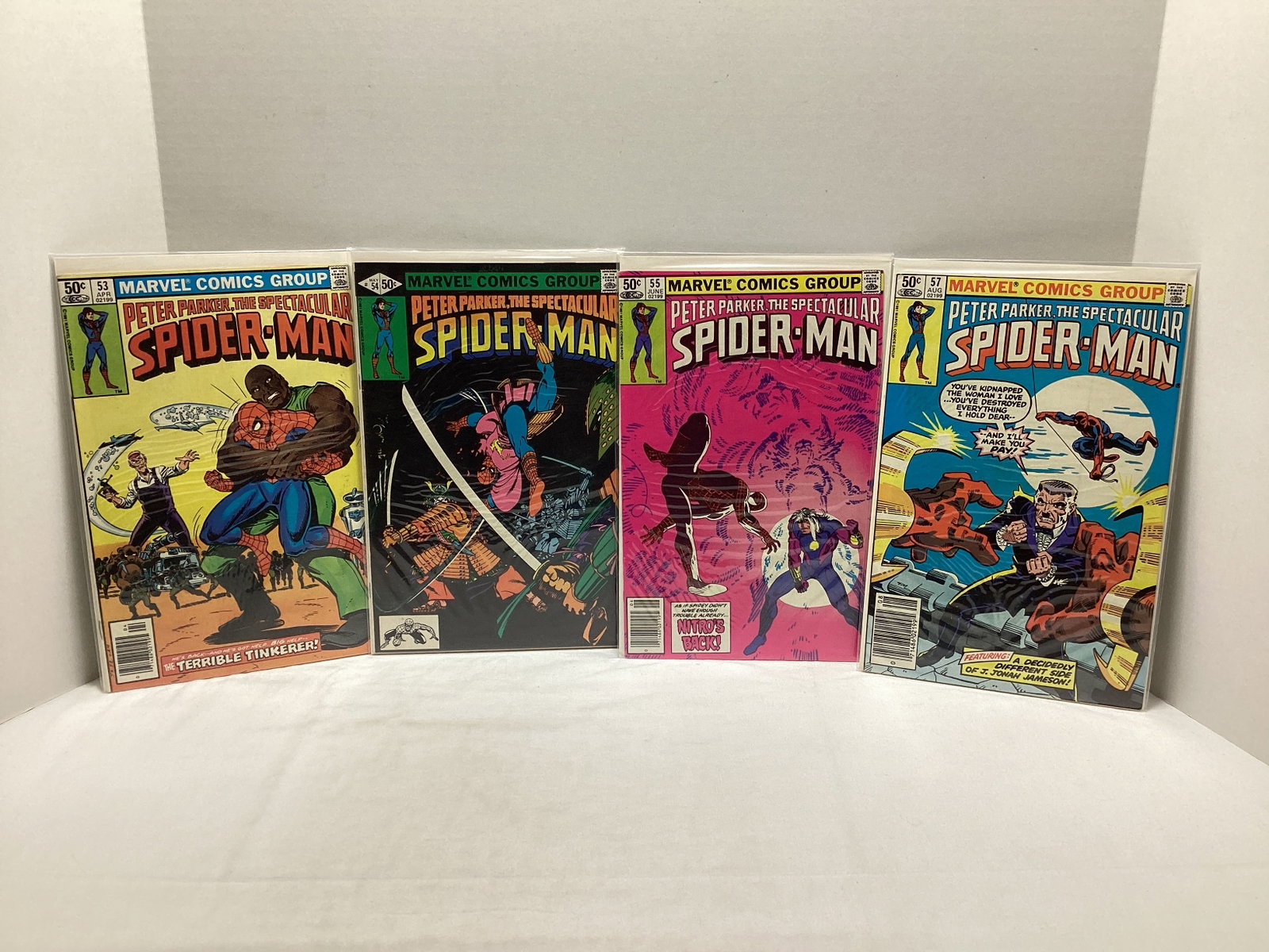 Four Peter Parker Spectacular Spider-Man Marvel Comic Books: .