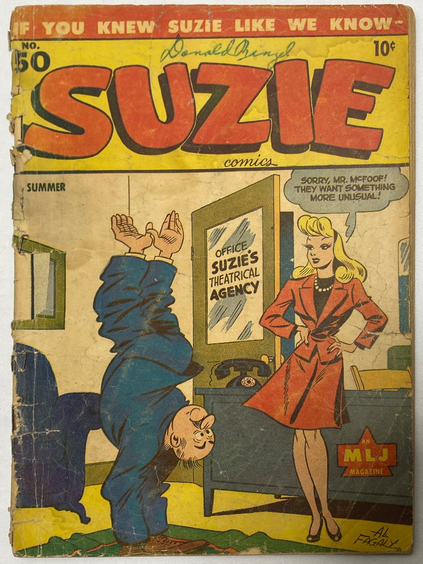 Suzie Comics 50 Comic Book: 1945, extra staples, no back cover, Please Preview and see all photos for condition