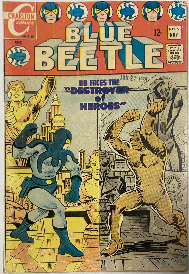 Blue Beetle 5 Charlton Comic Book: 1968, Please Preview and see all photos for condition