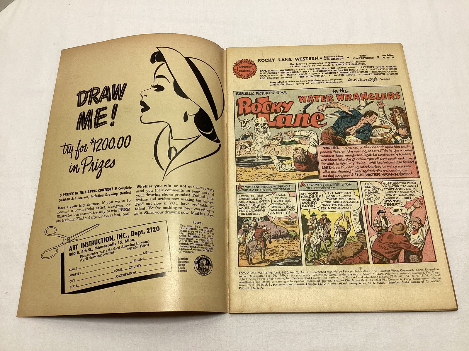 Rocky Lane Western 12 Fawcett Comic Book - 6