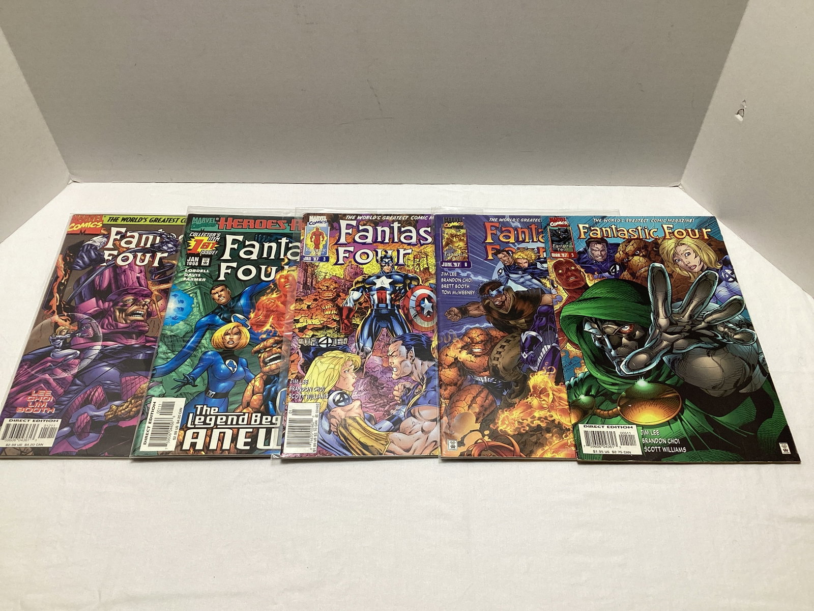 Five Fantastic Four Marvel Comic Books: .