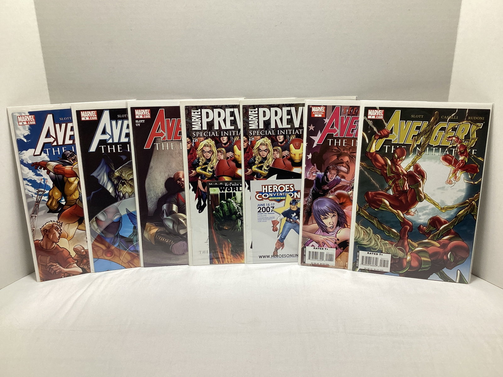 Seven Avengers Marvel Comic Books: .