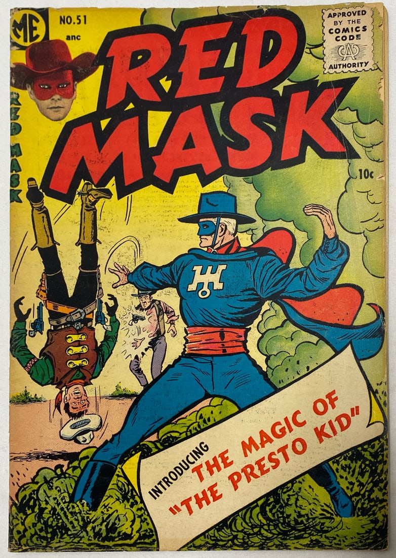Red Mask 51 Magazine Enterprises Western Comic Book: 1955, Please Preview and see all photos for condition