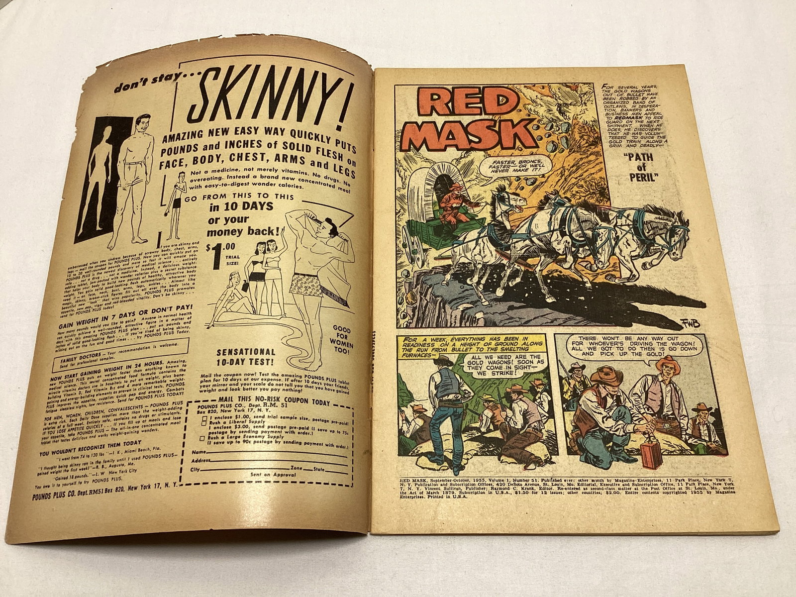 Red Mask 51 Magazine Enterprises Western Comic Book - 6