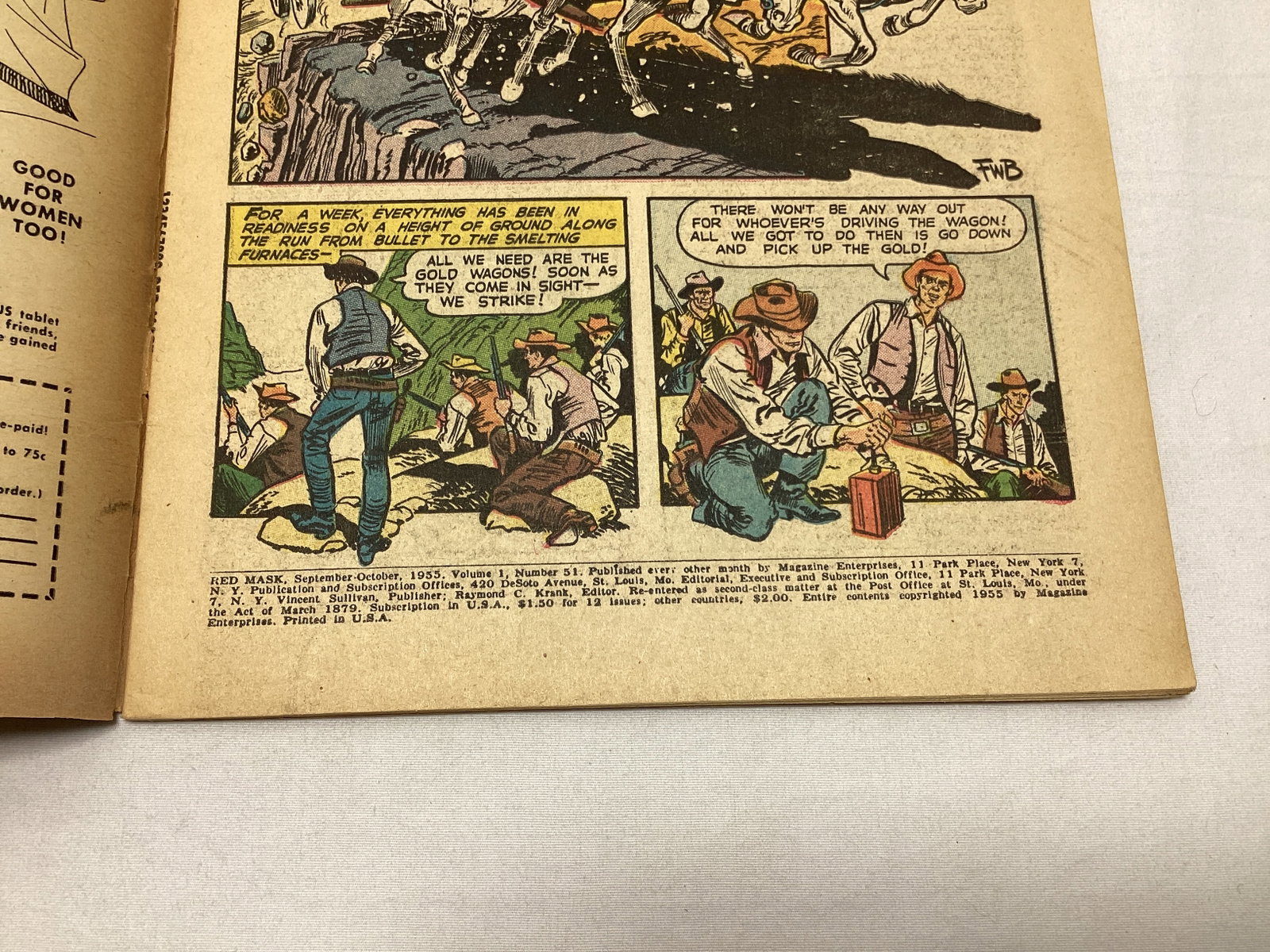 Red Mask 51 Magazine Enterprises Western Comic Book - 7