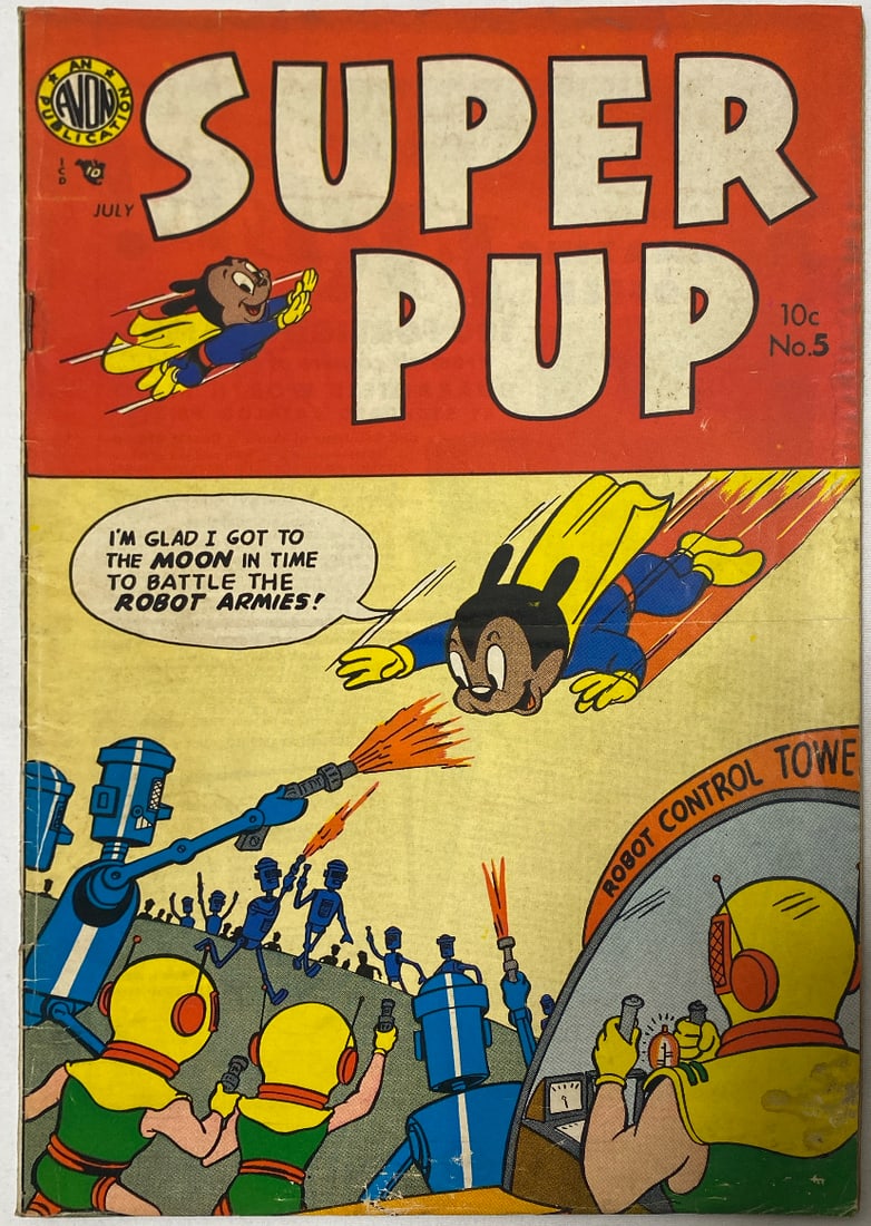 Super Pup 5 Avon Comic Book: 1954, Please Preview and see all photos for condition