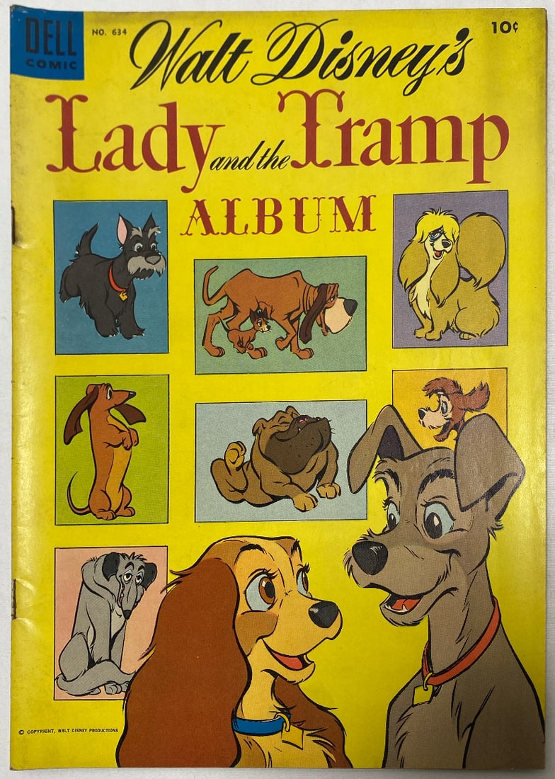 Dell Four Color 634 Walt Disney's Lady and the Tramp Album Comic Book: 1955, Please Preview and see all photos for condition
