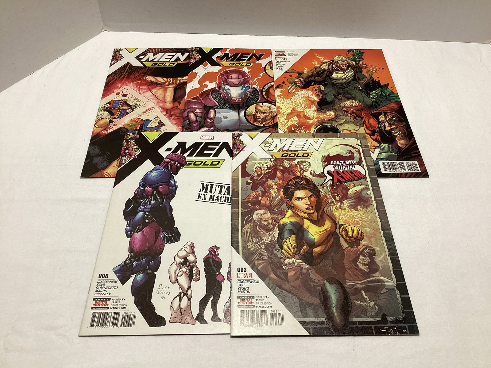 Five X-Men Gold Marvel Comic Books: .