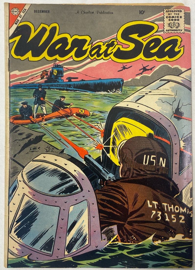 War at Sea 28 Charlton Comic Book: 1958, Please Preview and see all photos for condition