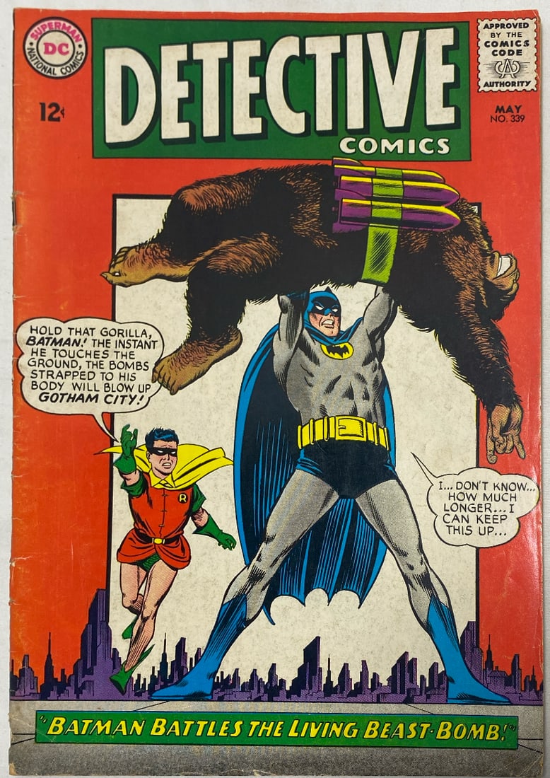 Detective Comics 339 DC Batman Comic Book: 1965, cover detached at bottom staple, Please Preview and see all photos for condition
