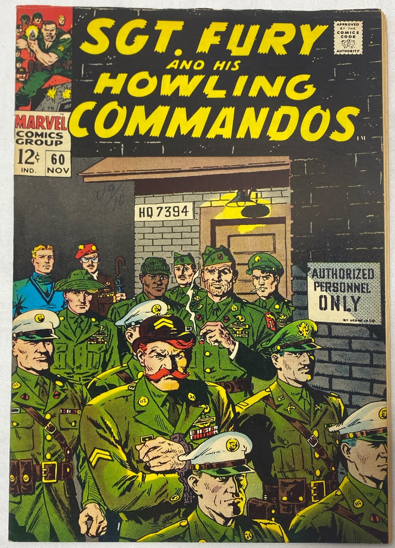 Sgt. Fury and His Howling Commandos 60 Marvel Comic Book: 1968, Please Preview and see all photos for condition