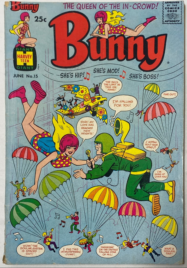 Bunny 15 Harvey Comic Book: 1970, Please Preview and see all photos for condition