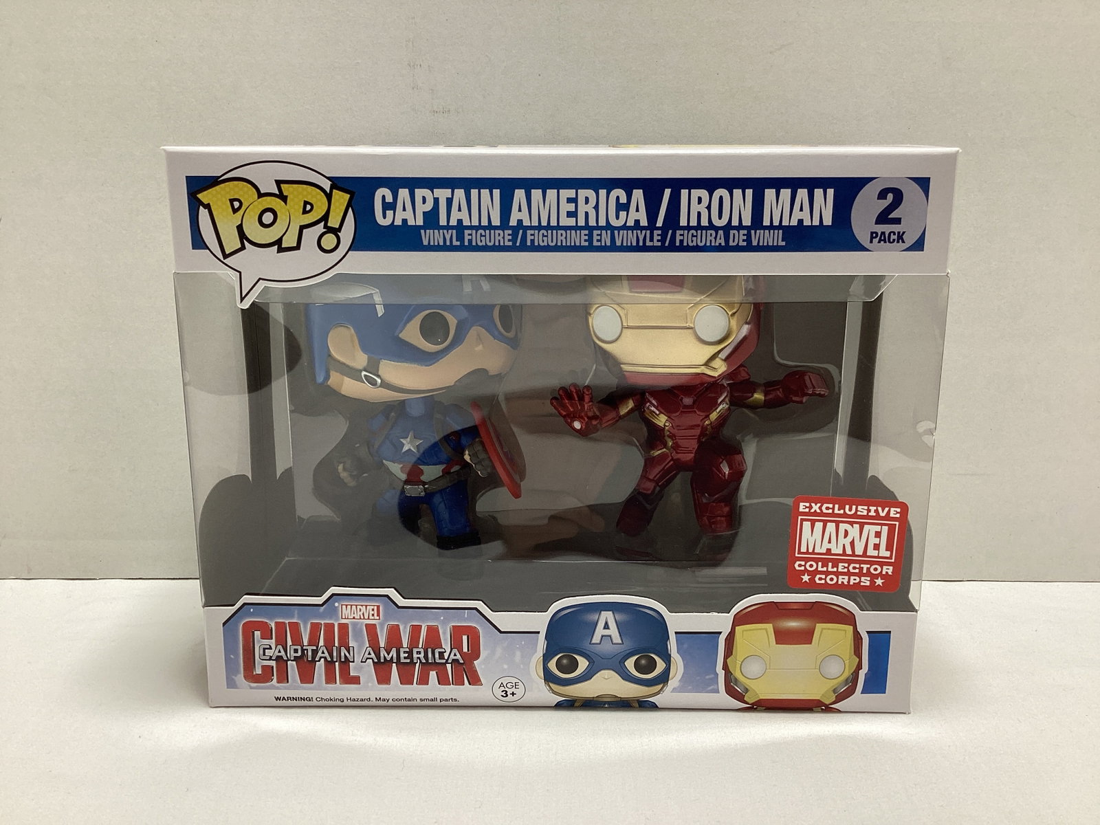 Captain America / Iron Man Civil War Marvel Collector Corps Funko Pop Set: .