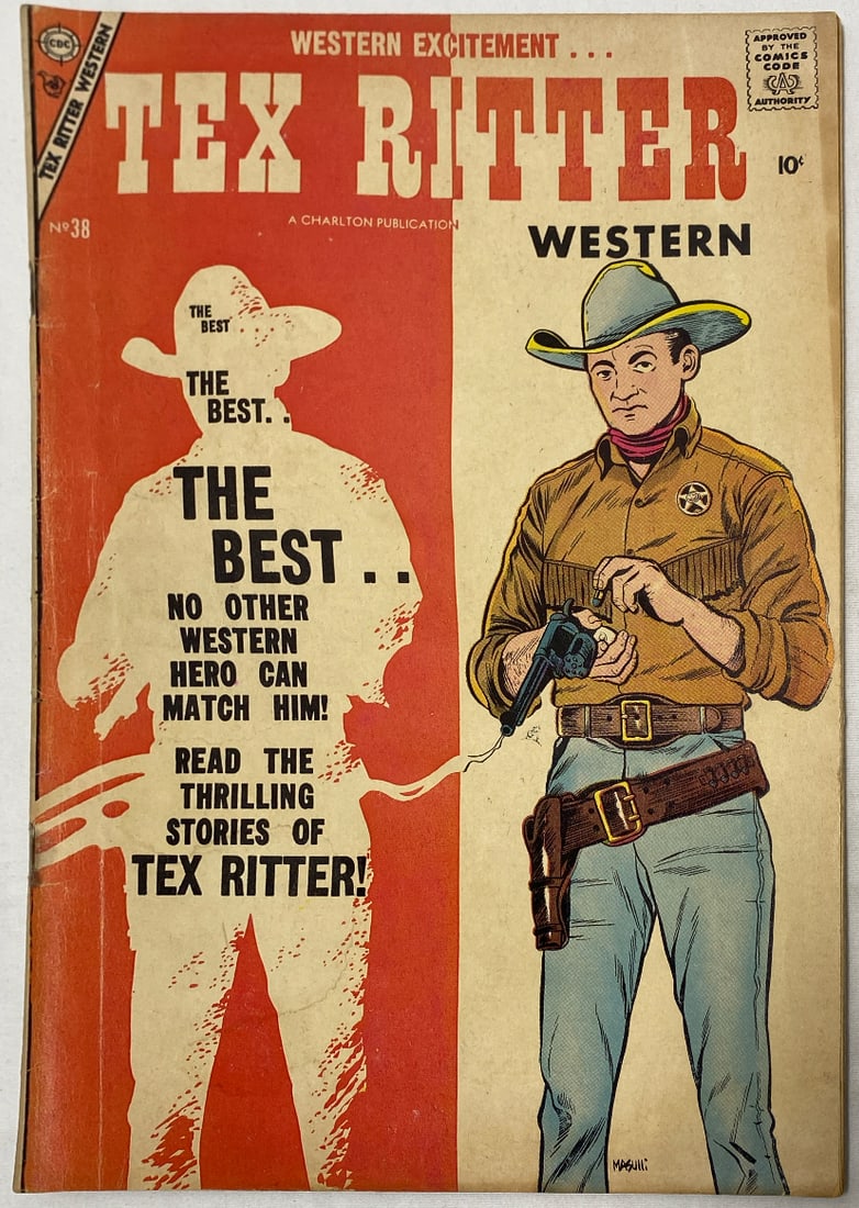 Tex Ritter Western 38 Charlton Comic Book: 1957, Please Preview and see all photos for condition