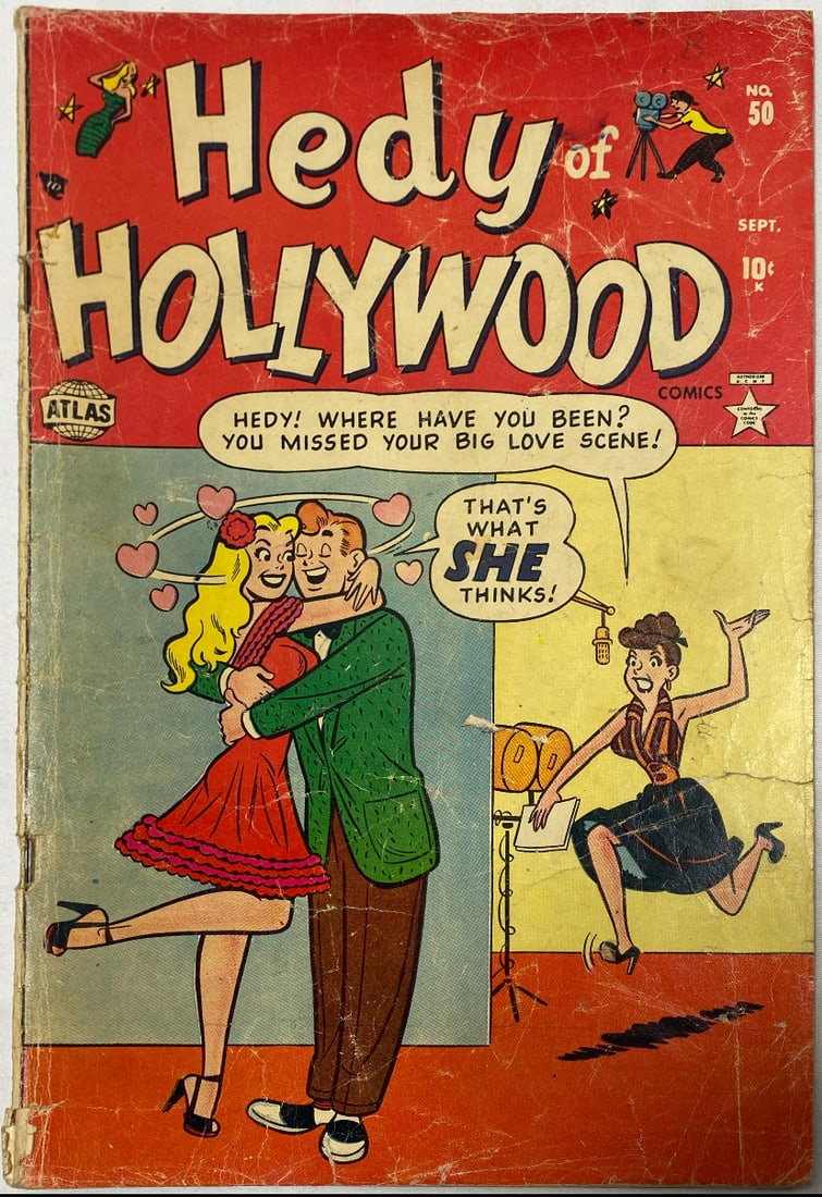 Hedy of Hollywood 50 Atlas Comic Book: 1952, Please Preview and see all photos for condition