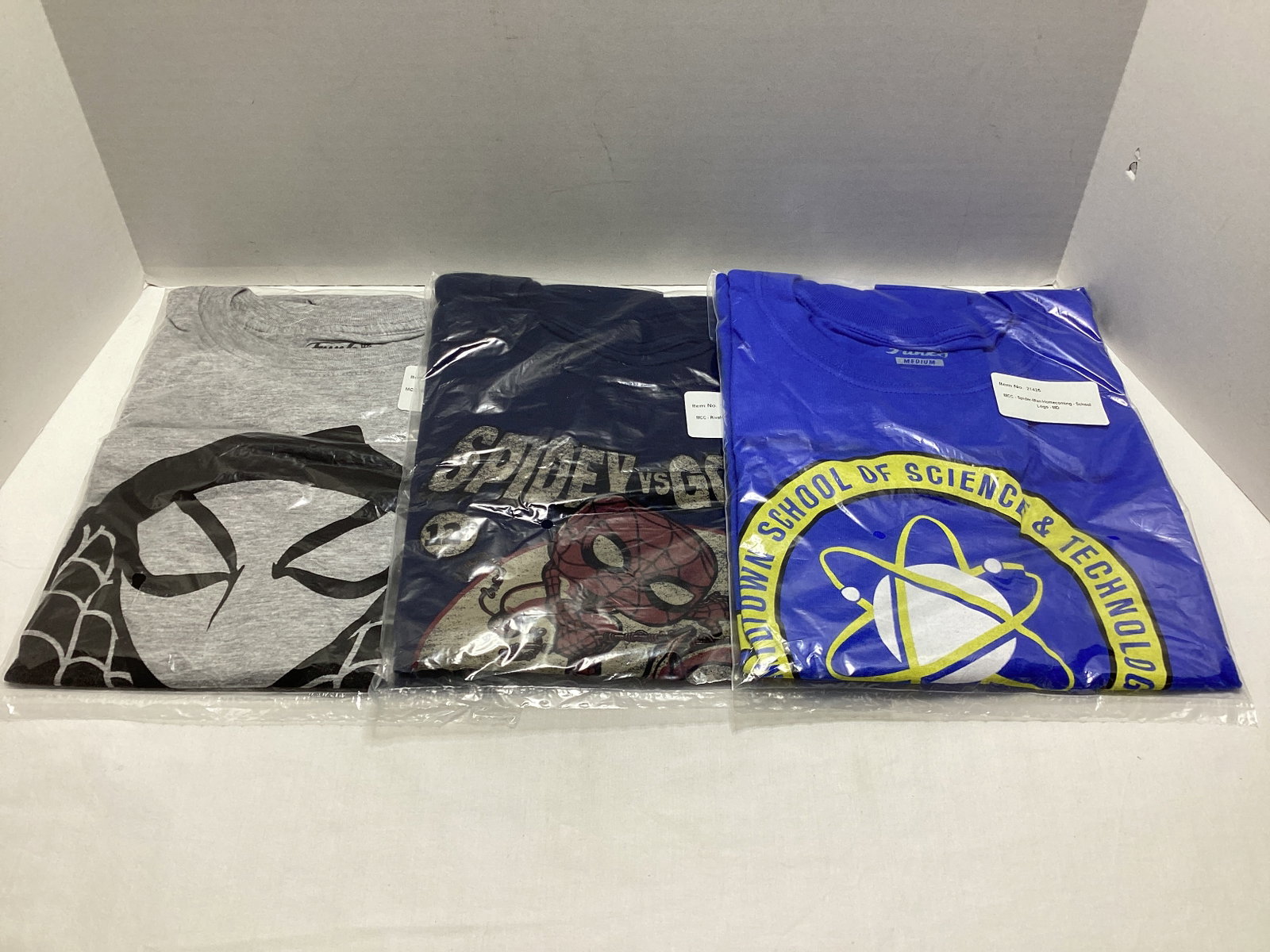 Three Medium Spider-Man Marvel Collector Corps Funko Pop T-Shirts: .