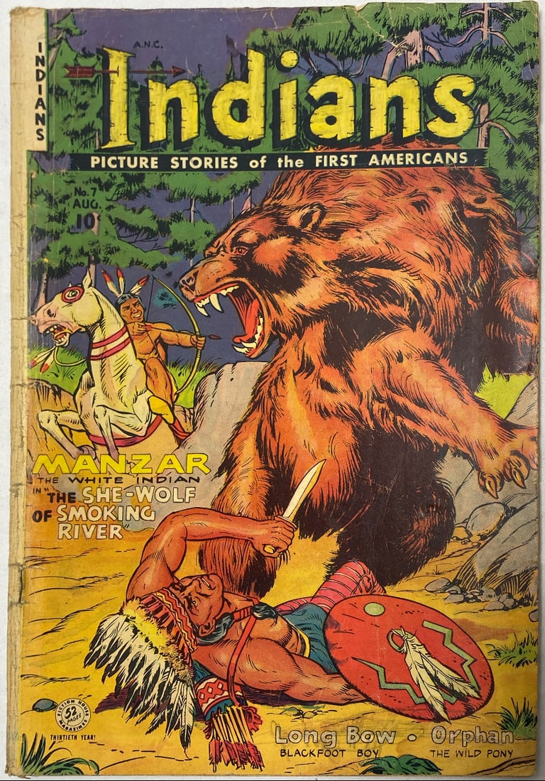 Indians 7 Fiction House Comic Book: 1951, Please Preview and see all photos for condition