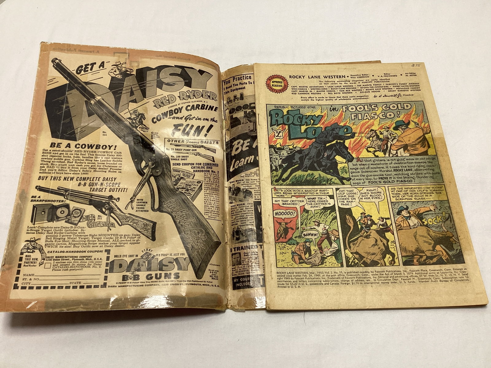 Rocky Lane Western 11 Fawcett Comic Book - 6
