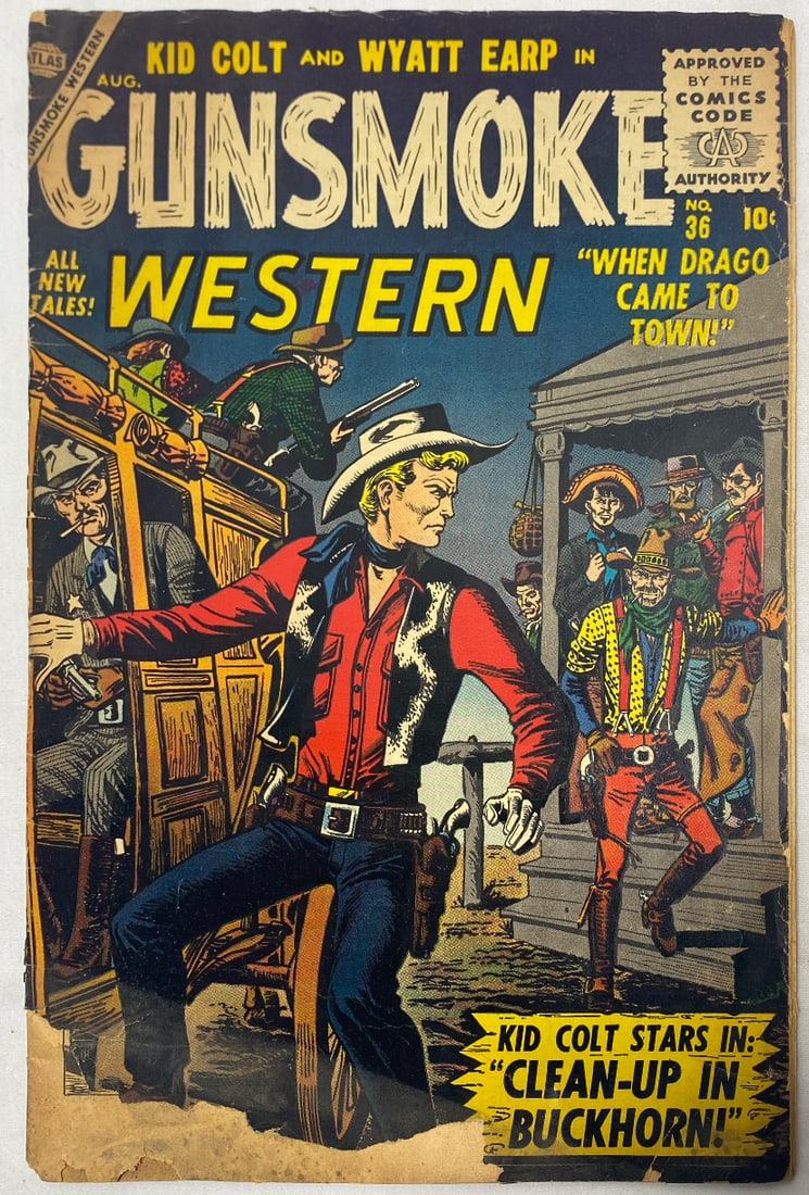 Gunsmoke Western 36 Atlas Comic Book: Please Preview and see all photos for condition