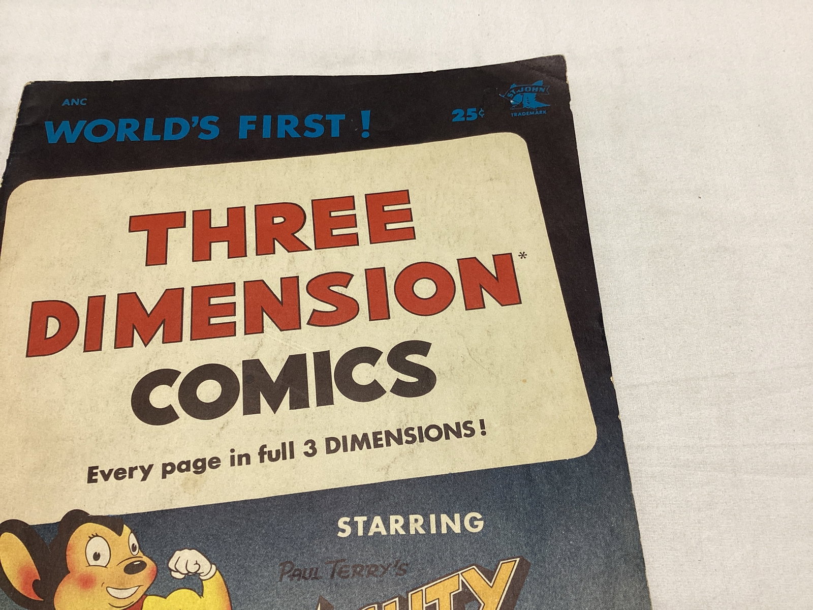 Three Dimension Comics 1 Mighty Mouse Comic Book - 3