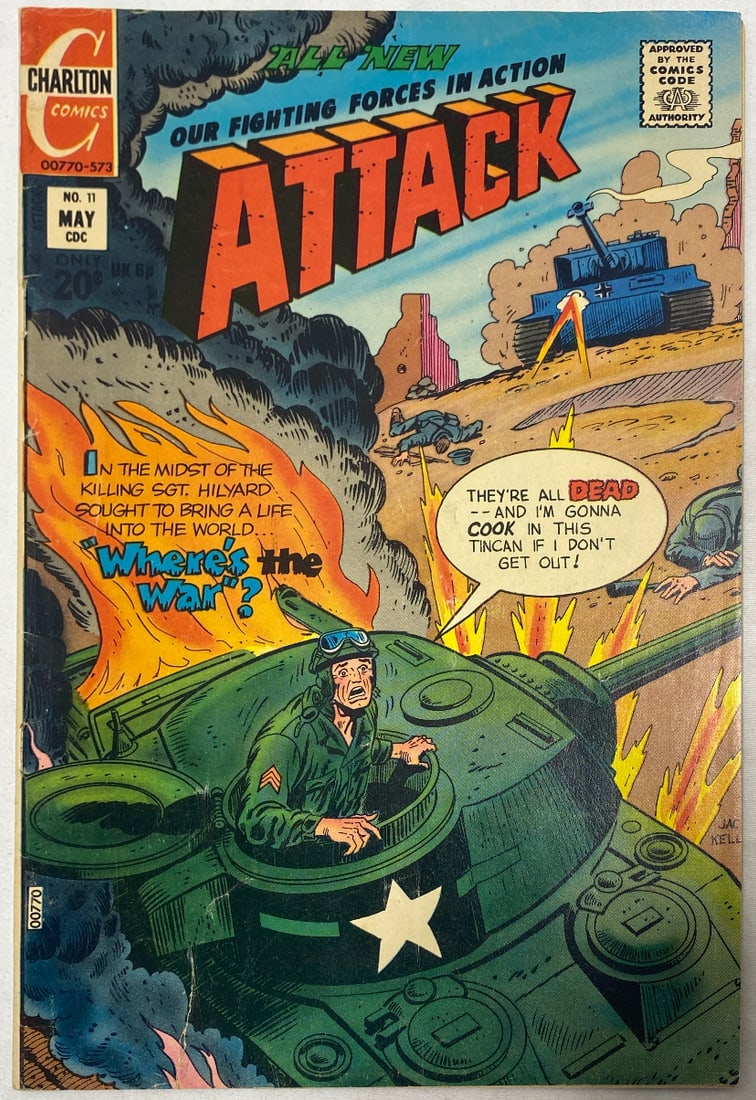 Attack 11 Charlton Comic Book: 1973, Please Preview and see all photos for condition