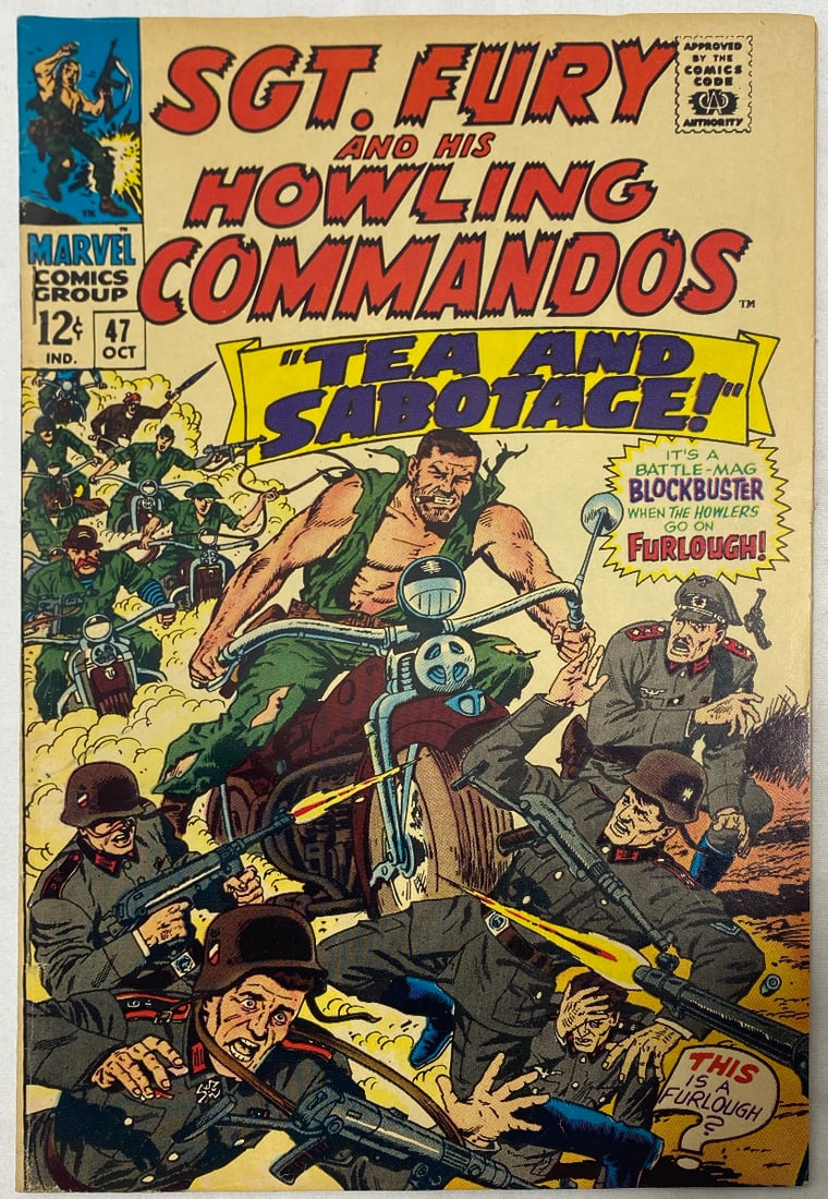 Sgt. Fury and His Howling Commandos 47 Marvel Comic Book: 1967, Please Preview and see all photos for condition