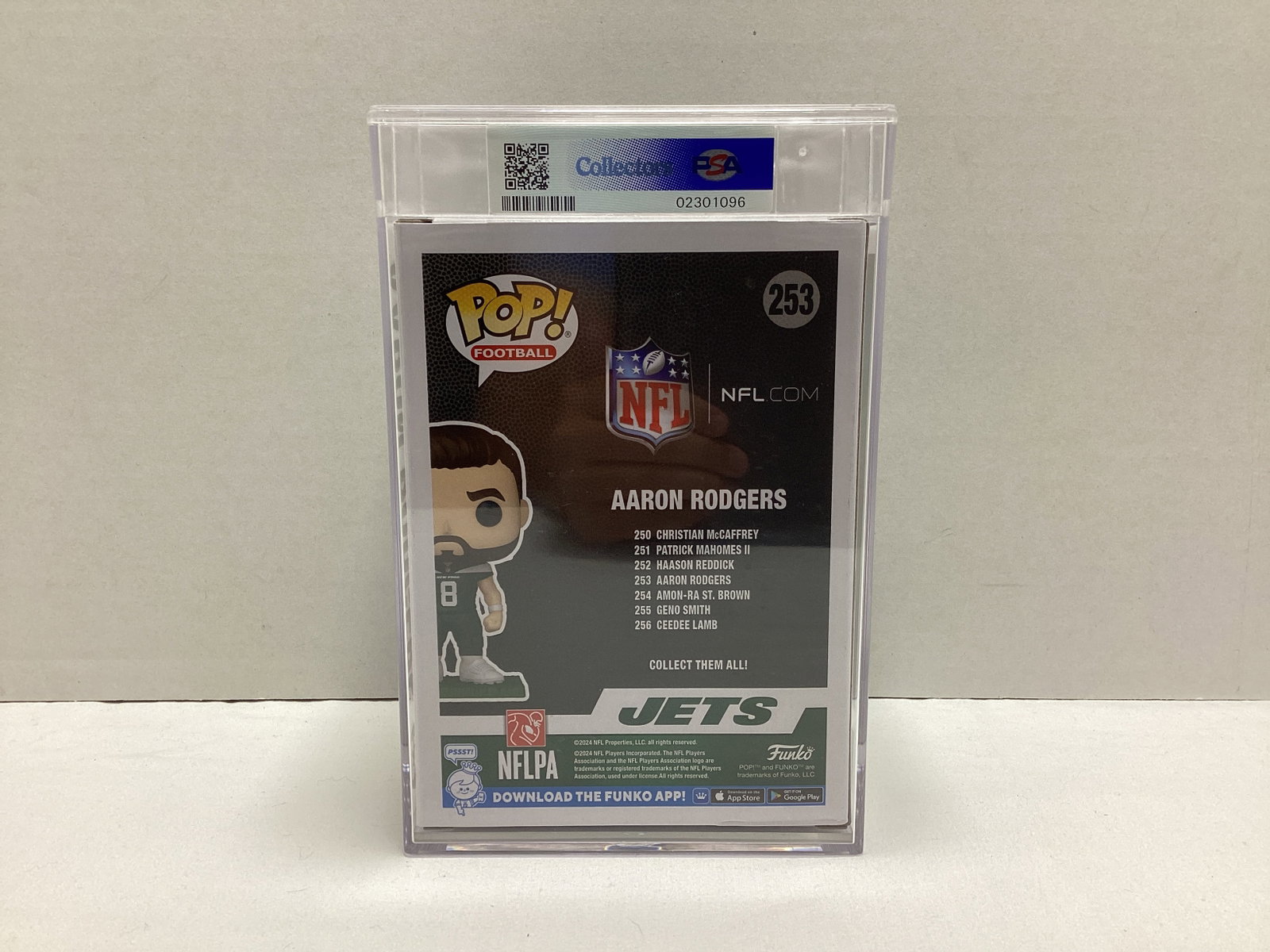 Aaron Rodgers New York Jets 253 Funko Pop PSA DNA Graded 8.5 - 5