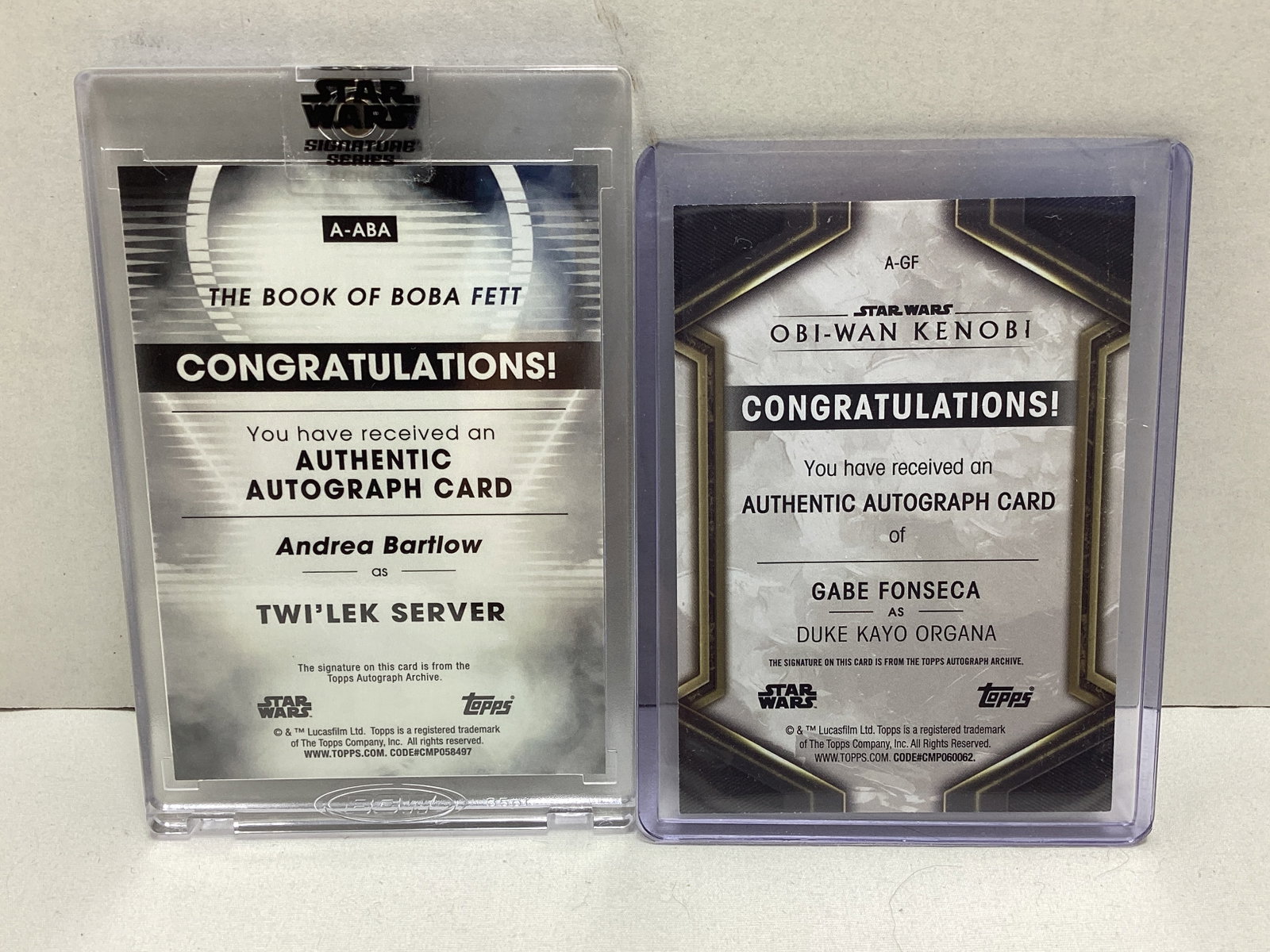 Two Signed Star Wars Trading Cards - 4