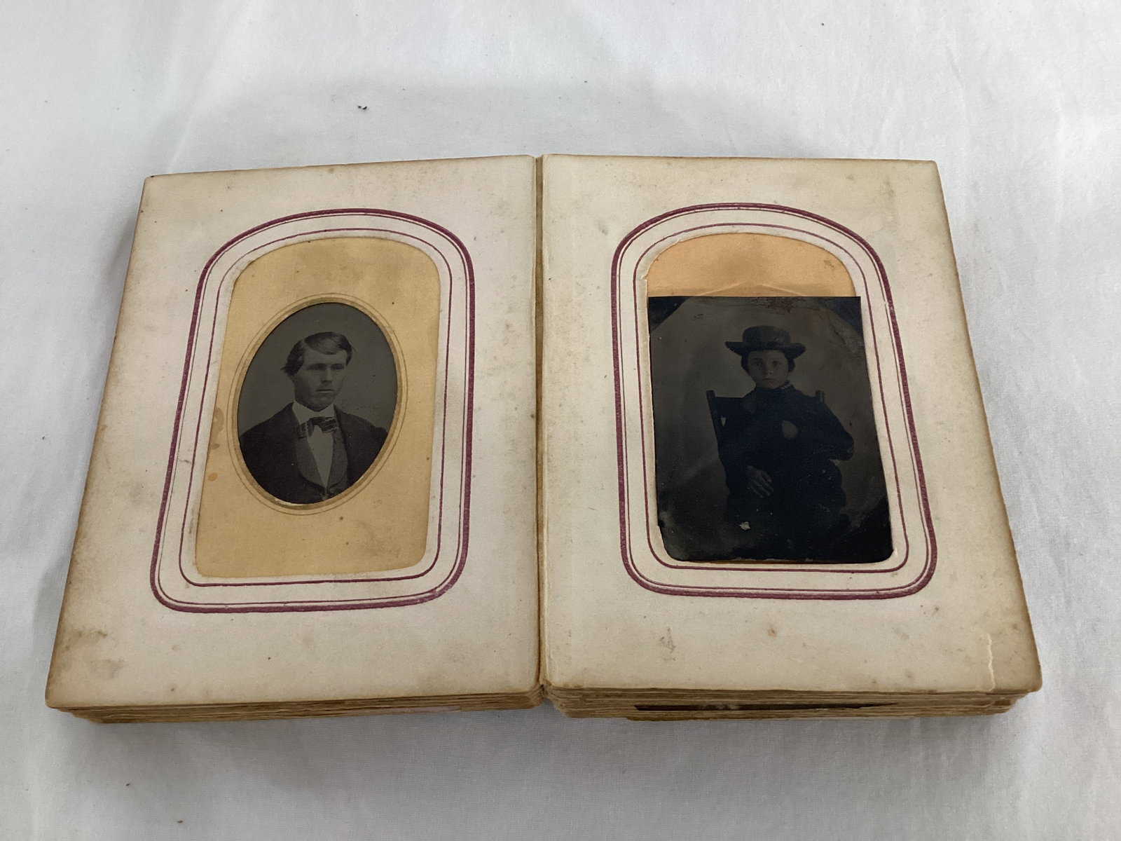 Antique Photo Album with Photos and Tintypes - 6