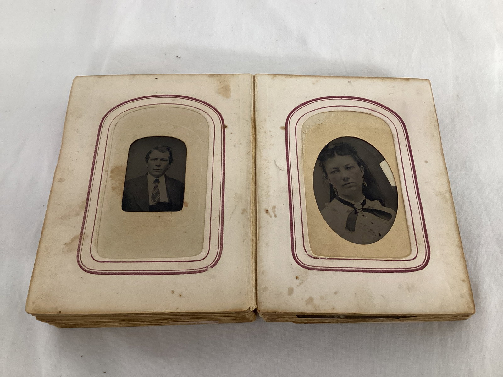 Antique Photo Album with Photos and Tintypes - 7