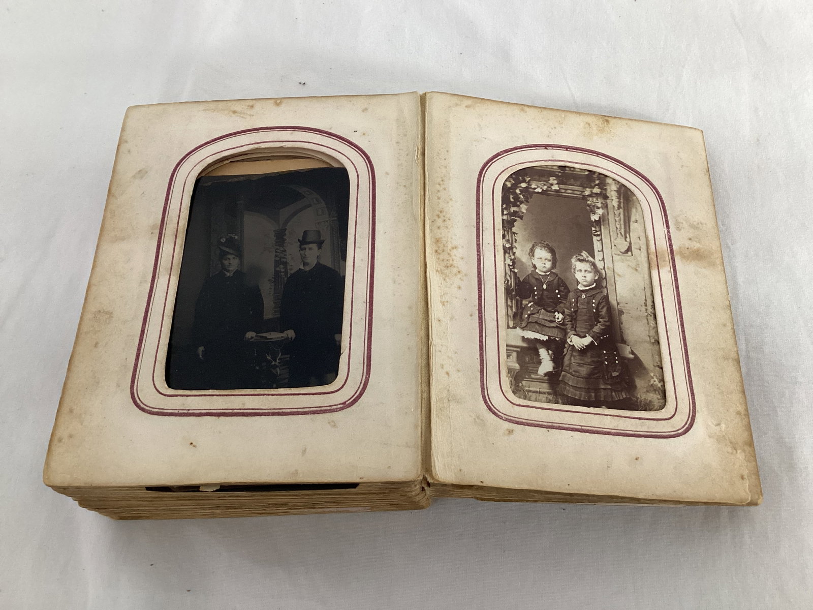 Antique Photo Album with Photos and Tintypes - 8