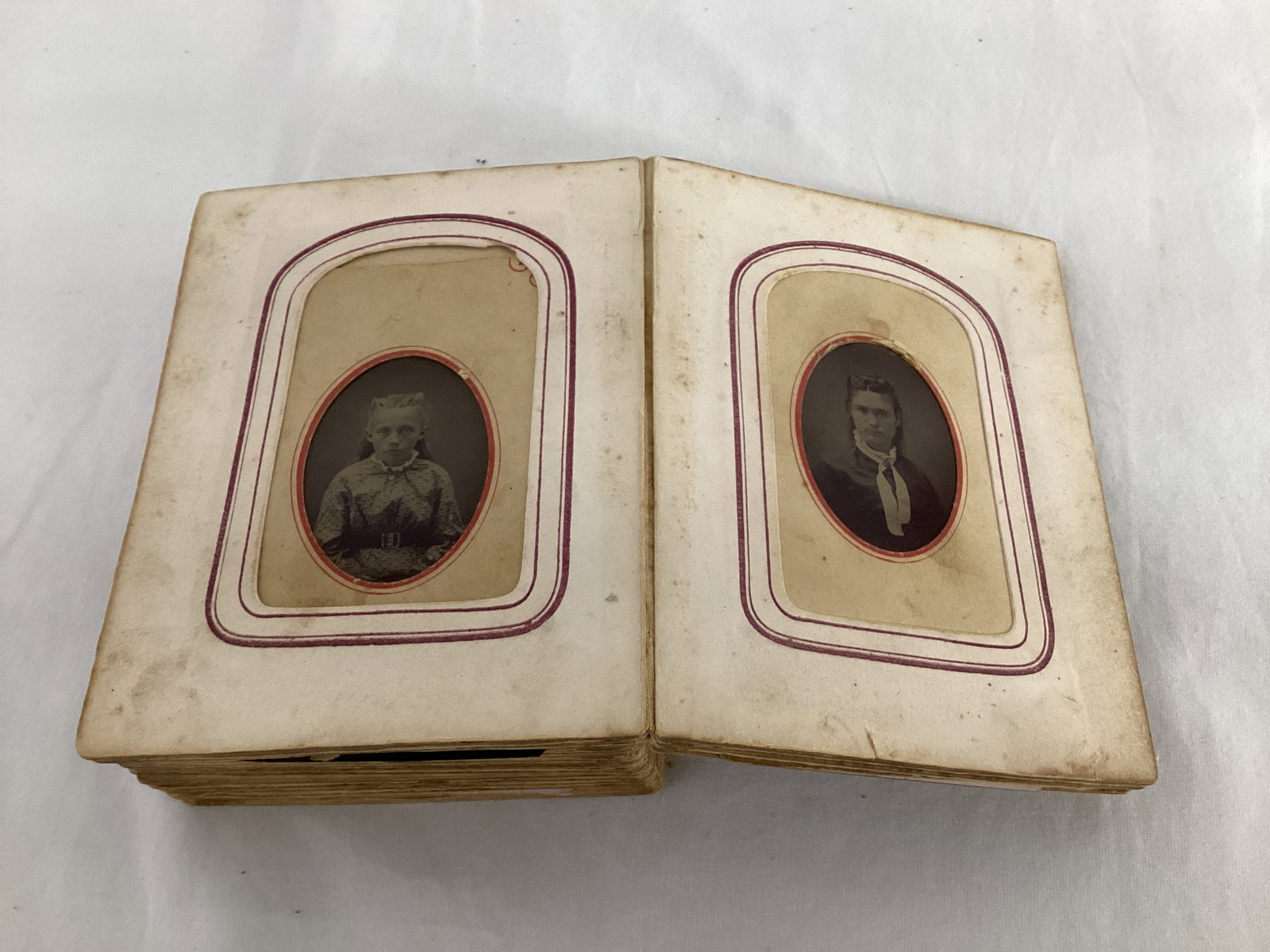 Antique Photo Album with Photos and Tintypes - 9