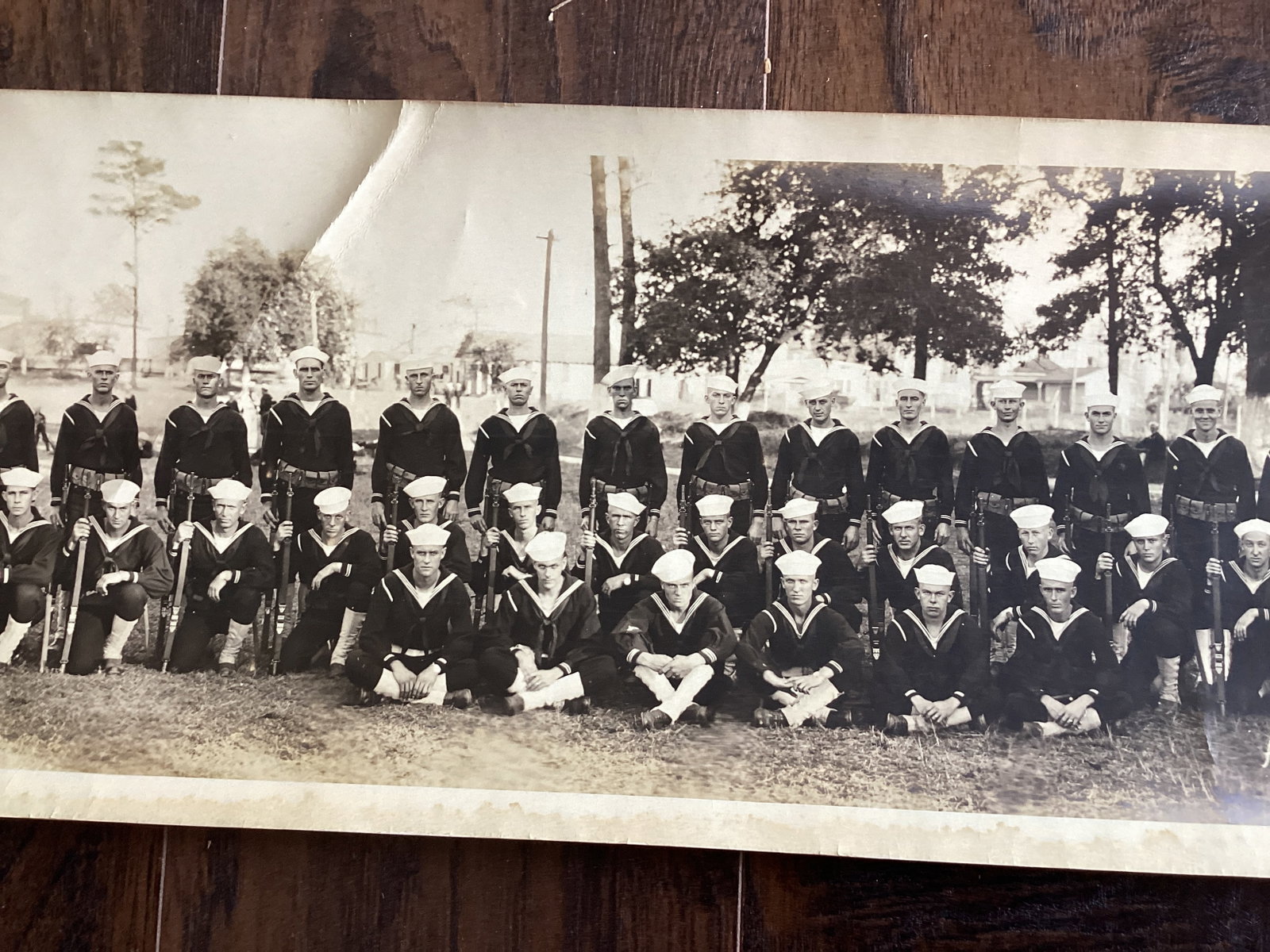Four Yard Long Panoramic Photos - 1918 Navy, Camp Mills Army, Factory, and 1931 Electrical School - 16