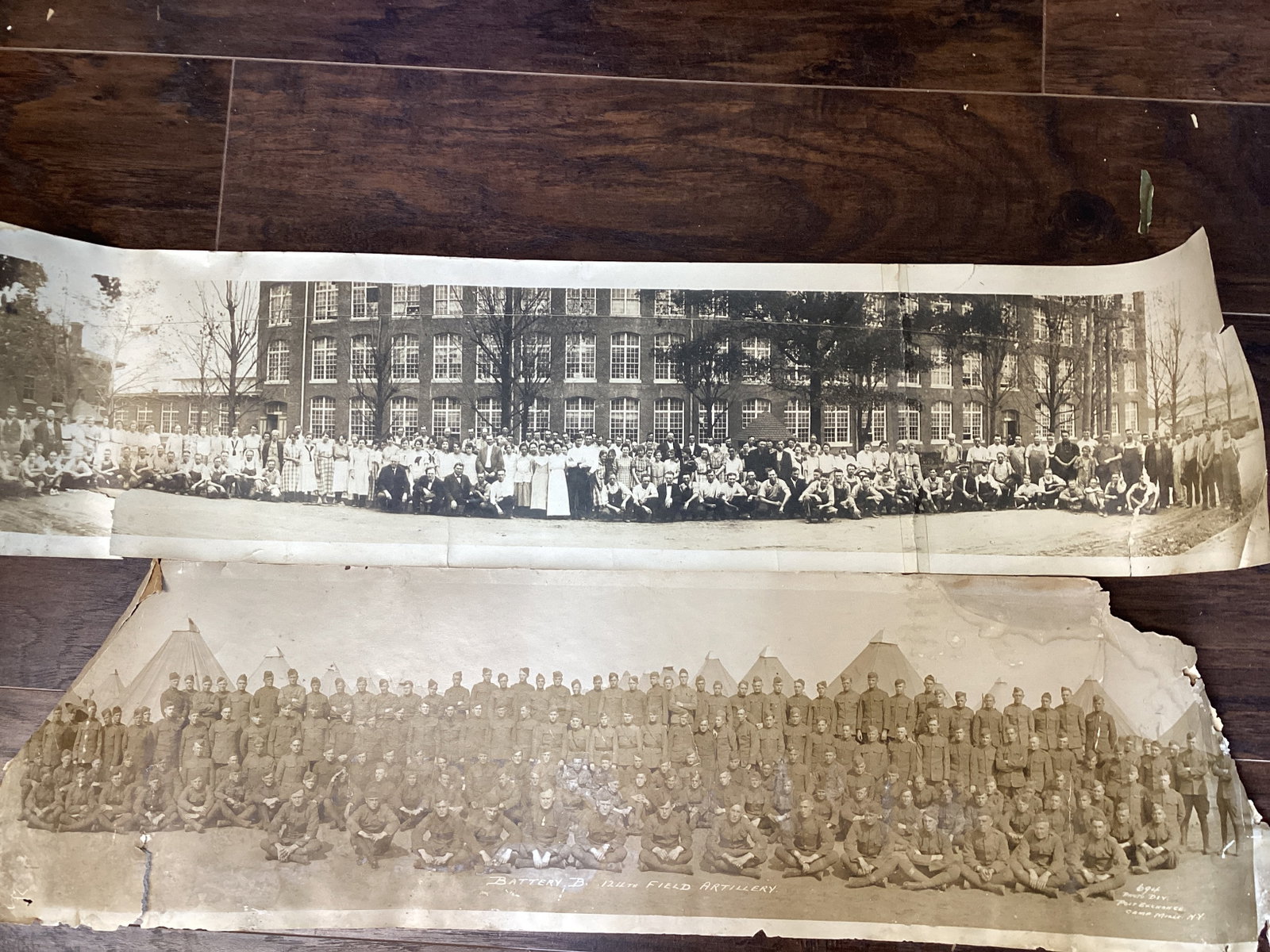 Four Yard Long Panoramic Photos - 1918 Navy, Camp Mills Army, Factory, and 1931 Electrical School - 2