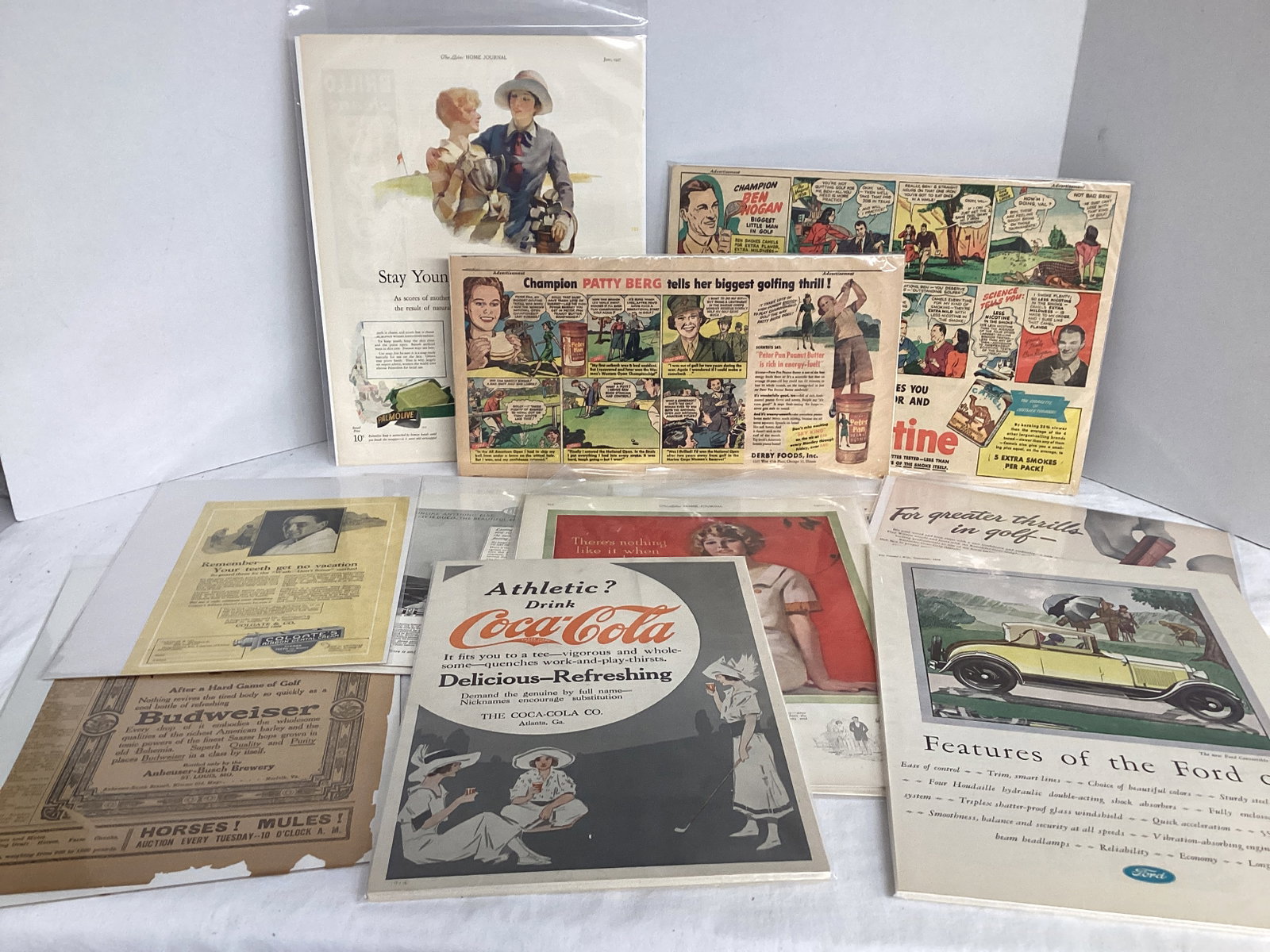 Golf Themed Advertisements - Coca-Cola, Peter Pan, Ford, Camel, and More: most are wrapped with boards