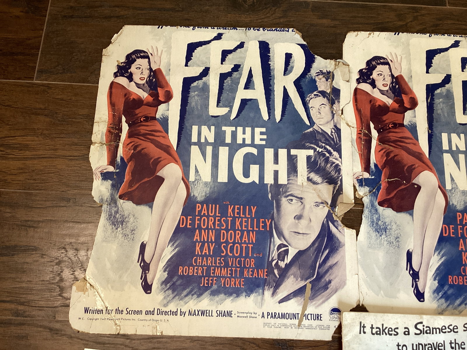 Two 1947 Fear in the Night Posters, Some Like it Hot Reprint Poster, That Darn Cat Magazine - 2