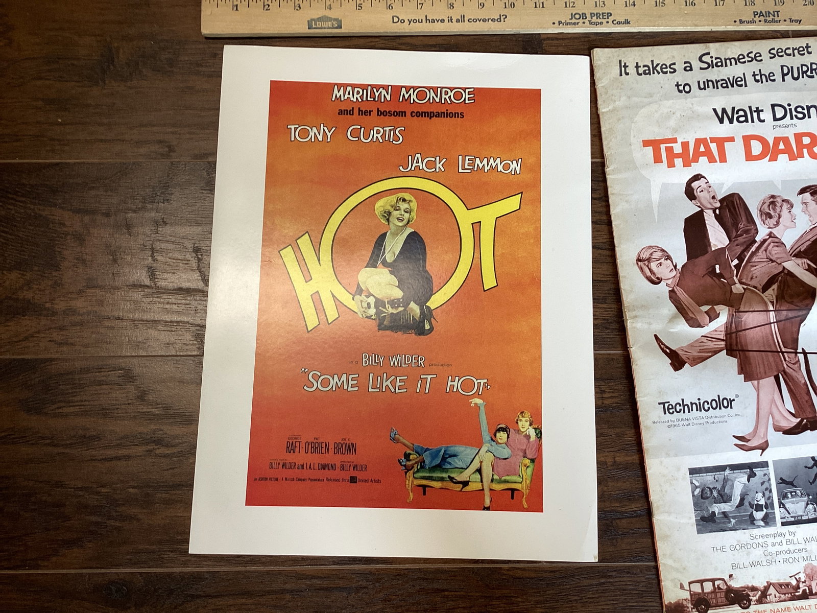 Two 1947 Fear in the Night Posters, Some Like it Hot Reprint Poster, That Darn Cat Magazine - 6