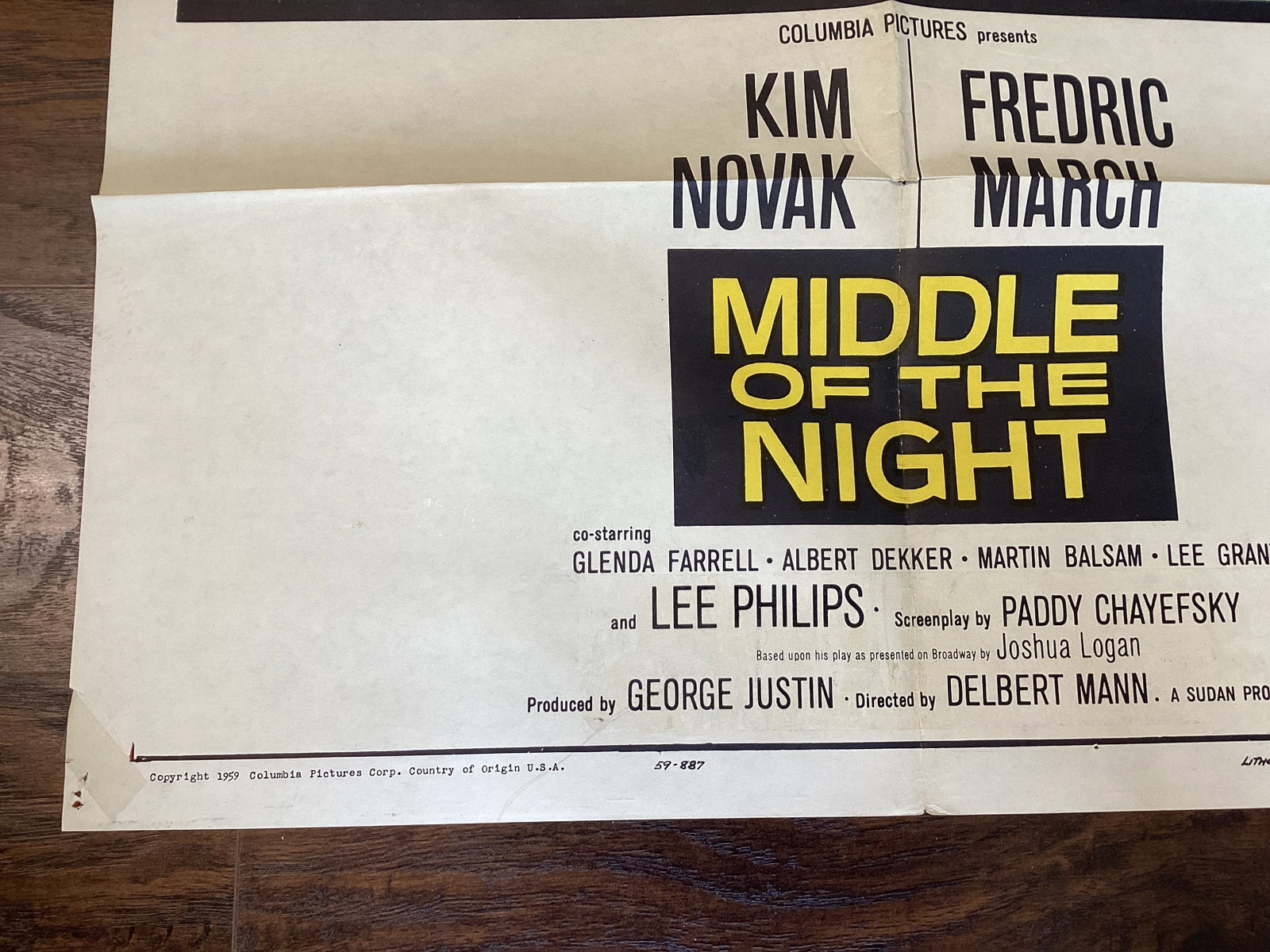 Folded "Middle of the Night" Movie Poster - 7
