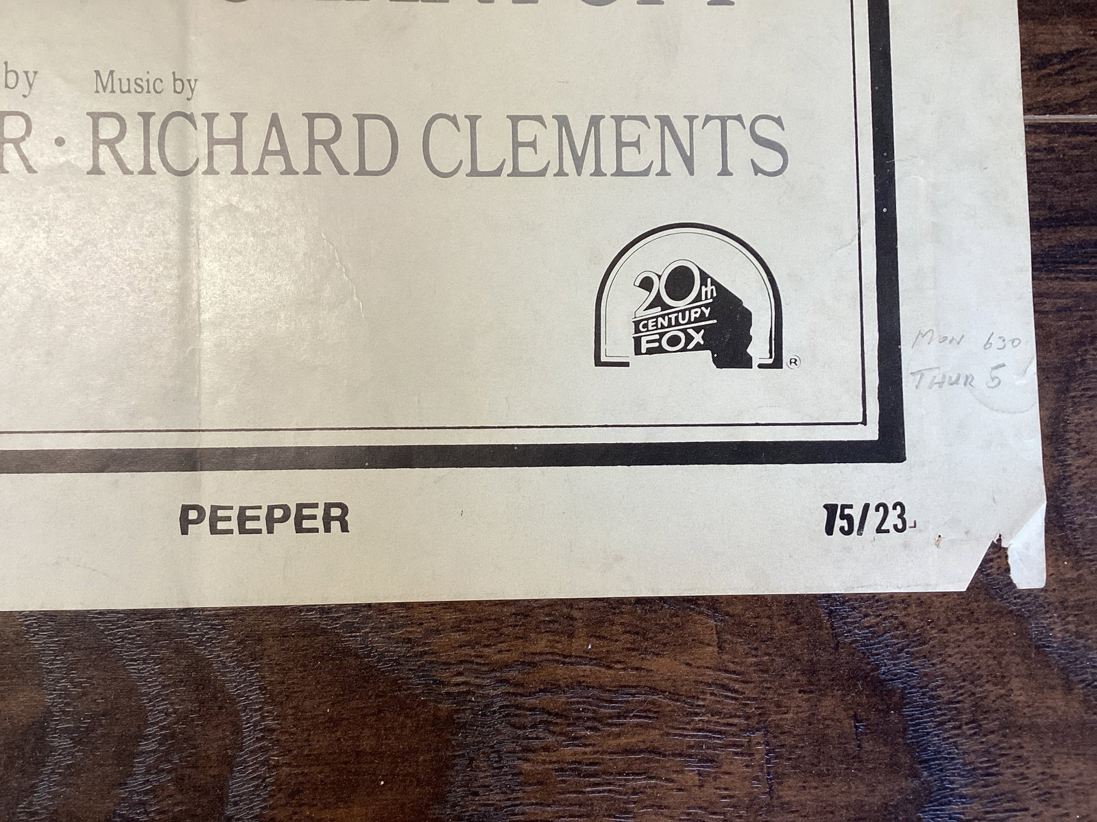 Folded "Peeper" Movie Poster - 13